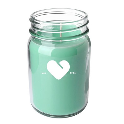 Warwick, 'Mineral Spa' scented clear glass mason style candle in Ebony black gift box