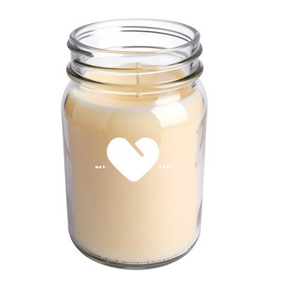 Warwick, 'Vanilla Cashmere' scented clear glass mason style candle in Ebony black gift box